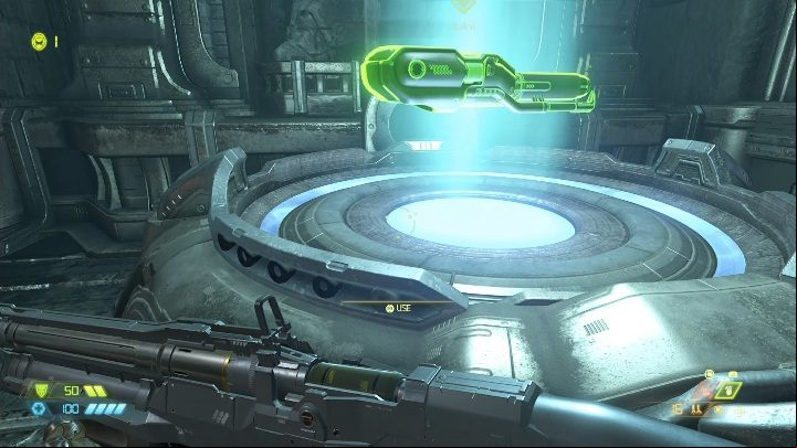 A small flamethrower mounted on your shoulder will be unlocked when you complete your first mission - Doom Eternal: Combat - Basics - Doom Eternal Guide
