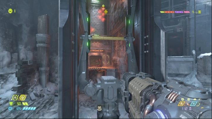 After the fight, enter the ventilation hatch and hit your fist to pick up the bar - Doom Eternal: Cultist Base walkthrough - Levels walkthrough - Doom Eternal Guide
