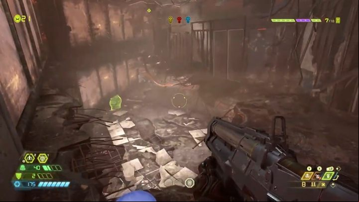 Use the access key to unlock a platform, which will allow you to jump up - Doom Eternal: Super Gore Nest | Slayer Gates walkthrough - Slayer Gates - Doom Eternal Guide