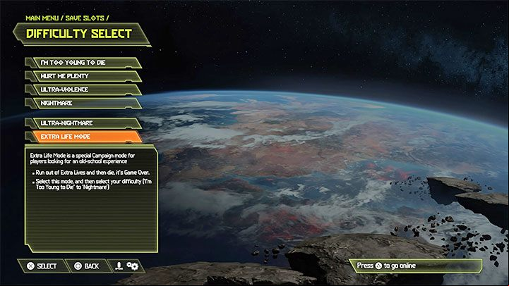 The Extra Life Mode is not a full level of difficulty, but one of the modifiers - Doom Eternal: Extra Life Mode guide - Game Modes - Doom Eternal Guide