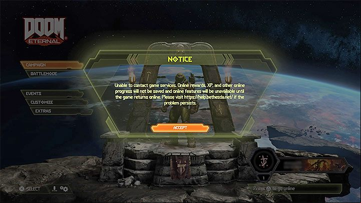 Yes, although a permanent internet connection is recommended, it is not required to complete the single player campaign - Doom Eternal Guide