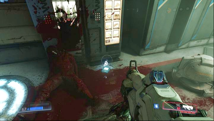 Inside, in addition to the medical station and Data Log, you will find Delta V Jump-Boots which allow performing double jumps - Doom: Argent Energy Tower Walkthrough - Walkthrough - Doom Game Guide & Walkthrough