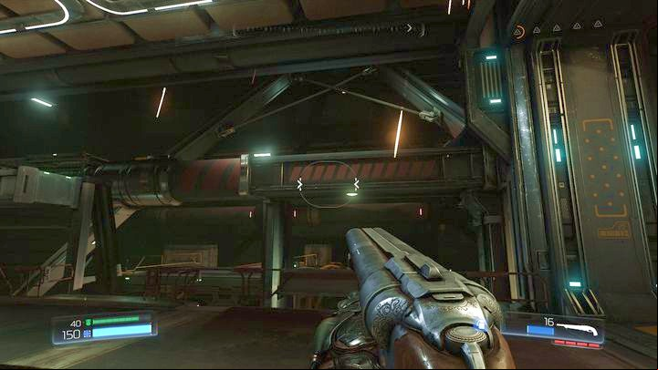Jump down through the nearby hole after completing the challenge and then go to the opposite side of the warehouse - Doom: Argent Energy Tower Walkthrough - Walkthrough - Doom Game Guide & Walkthrough