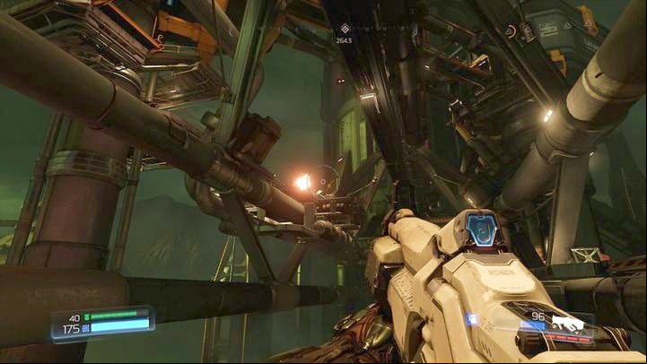 More or less halfway through Imps will start shooting at you - Doom: Argent Energy Tower Walkthrough - Walkthrough - Doom Game Guide & Walkthrough