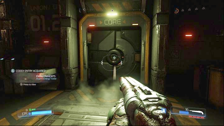 Walk through another locked door at the other end of the room once you collect everything - Doom: Argent Energy Tower Walkthrough - Walkthrough - Doom Game Guide & Walkthrough