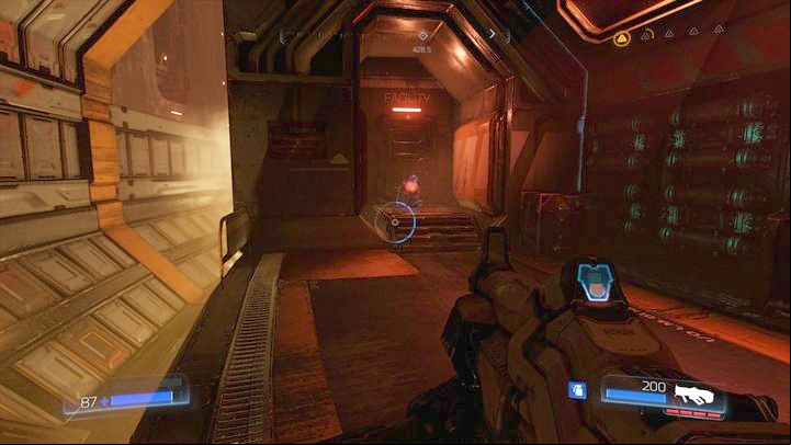 Go to the end of the corridor once the battle is over and walk through the door on the left - Doom: Argent Energy Tower Walkthrough - Walkthrough - Doom Game Guide & Walkthrough