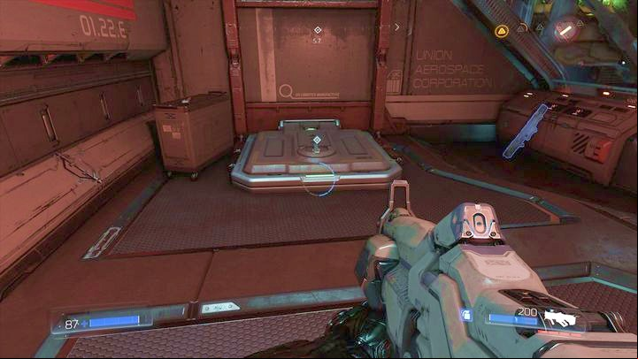 Now you can go back down, to the place where there was the Data Log - Doom: Argent Energy Tower Walkthrough - Walkthrough - Doom Game Guide & Walkthrough
