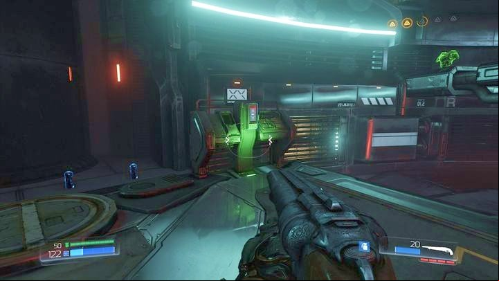 Once the battle is over, go to the green pointed by the radar - Doom: Argent Energy Tower Walkthrough - Walkthrough - Doom Game Guide & Walkthrough