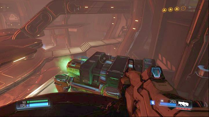 One pair of robots will be just behind the glass and another is precisely on the other side of the tower - Doom: Argent Energy Tower Walkthrough - Walkthrough - Doom Game Guide & Walkthrough