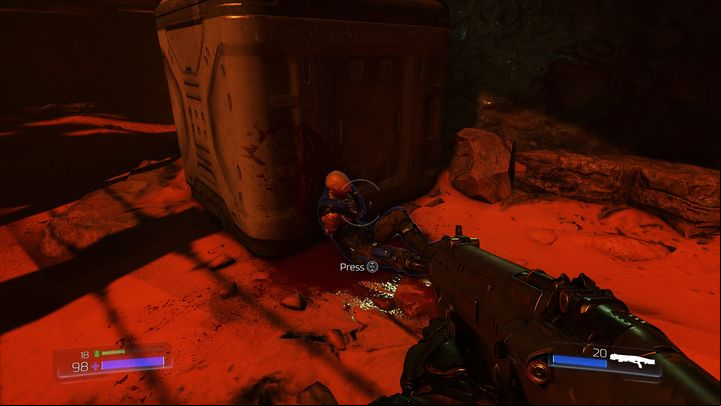 There is a corpse lying next to the same chest - Doom: The UAC Walkthrough - Walkthrough - Doom Game Guide & Walkthrough
