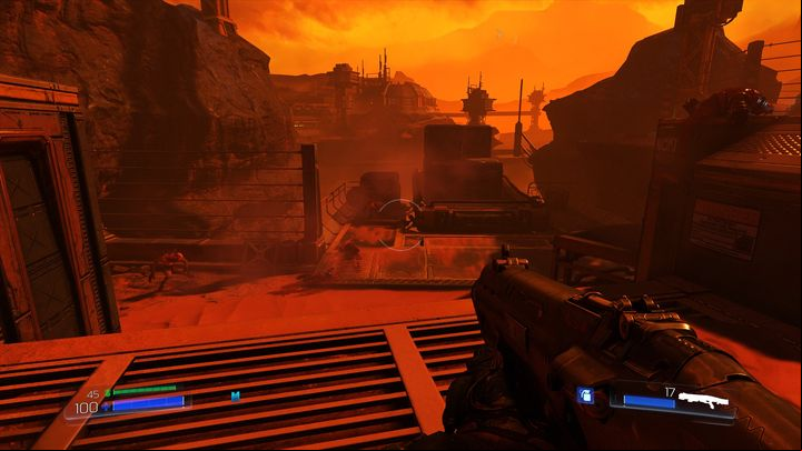 Go to the right after the battle, to the chests standing at the edge - Doom: The UAC Walkthrough - Walkthrough - Doom Game Guide & Walkthrough