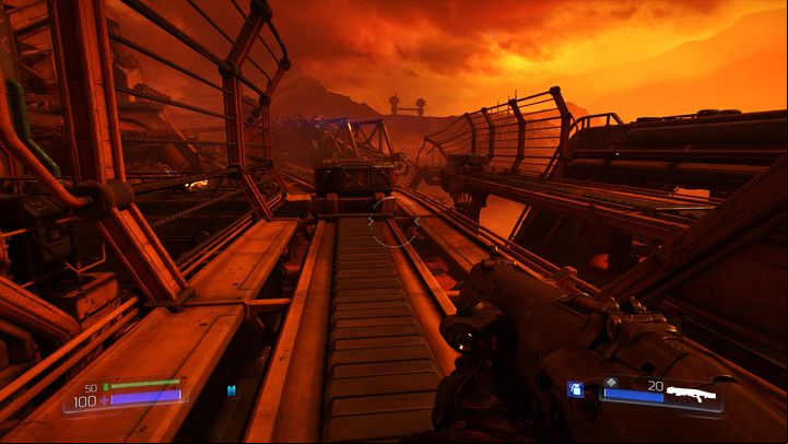 Once the encounter is over, climb at the top of the building - Doom: The UAC Walkthrough - Walkthrough - Doom Game Guide & Walkthrough