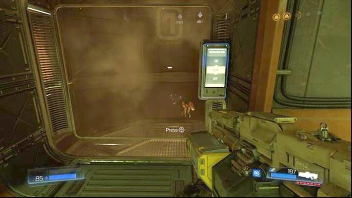 Go forward and press the button on your way - Doom: Advanced Research Complex Walkthrough - Walkthrough - Doom Game Guide & Walkthrough