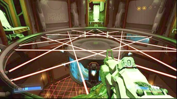 Walk to the other side and climb on the elevation in the middle - Doom: Advanced Research Complex Walkthrough - Walkthrough - Doom Game Guide & Walkthrough
