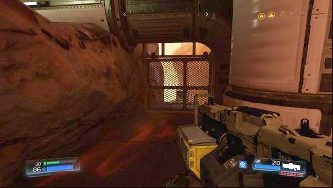 Look to the left after leaving the tunnel in which you have obtained the collectible - Doom: All secrets in Advanced Research Complex - Secrets - Doom Game Guide & Walkthrough