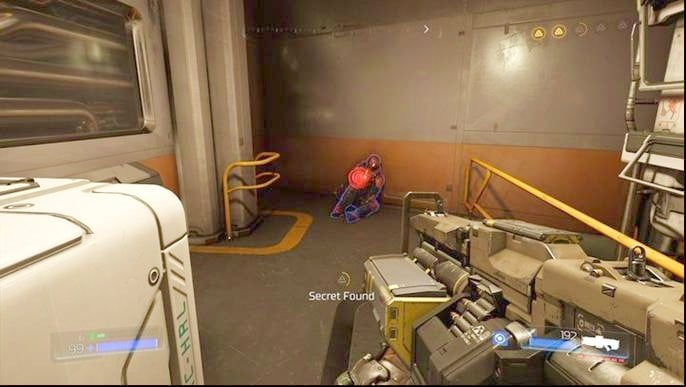 After jumping on the activated fan you will be moved one floor above - Doom: All secrets in Advanced Research Complex - Secrets - Doom Game Guide & Walkthrough