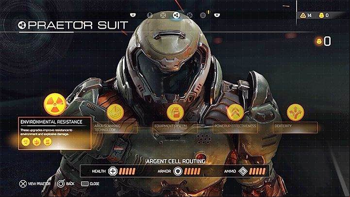 Upgrade your Praetor Suit in one of the pause menus tabs (see the picture above) - Doom: Trophy Guide - Basics - Doom Game Guide & Walkthrough