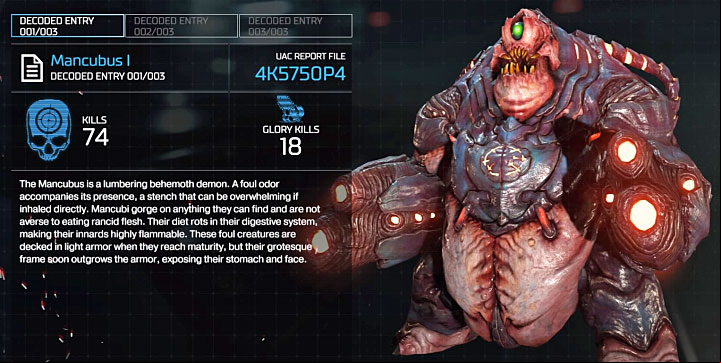 The mastery requires you to kill 5 Mancubi with a Charged Burst - All weapons in Doom - Basics - Doom Game Guide & Walkthrough