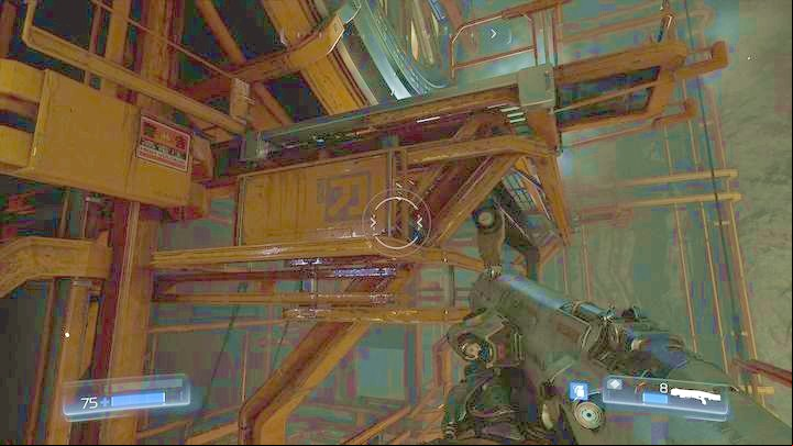 Go back there after killing all enemies and then go to the opposite side of the narrow sidewalk - Doom: All secrets in Resource Operations - Secrets - Doom Game Guide & Walkthrough