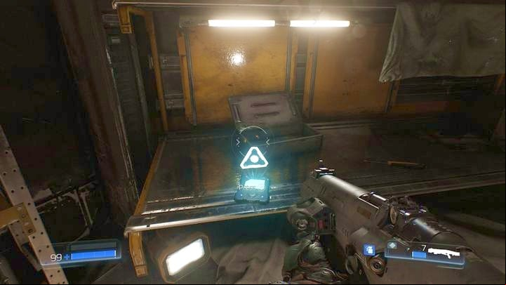 Keep going forward after encountering the first Possessed Engineer - Doom: All secrets in Resource Operations - Secrets - Doom Game Guide & Walkthrough
