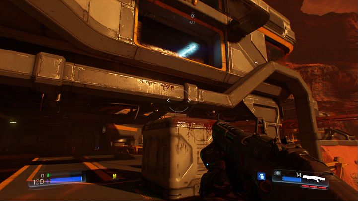 There is a large chest between the armor and the elevator - Doom: All secrets in Resource Operations - Secrets - Doom Game Guide & Walkthrough