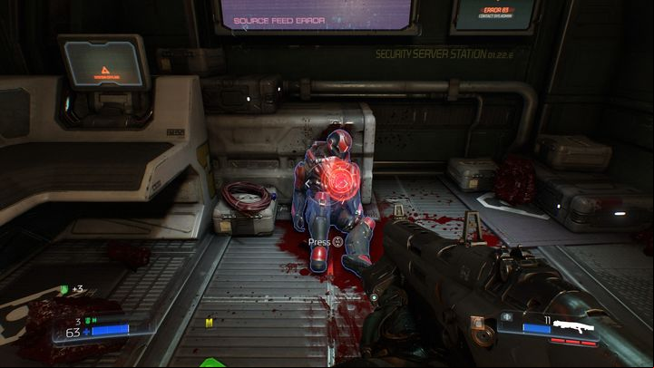 The third guard can be found in the last corridor that leads to VEGA terminal - Doom: All secrets in Resource Operations - Secrets - Doom Game Guide & Walkthrough