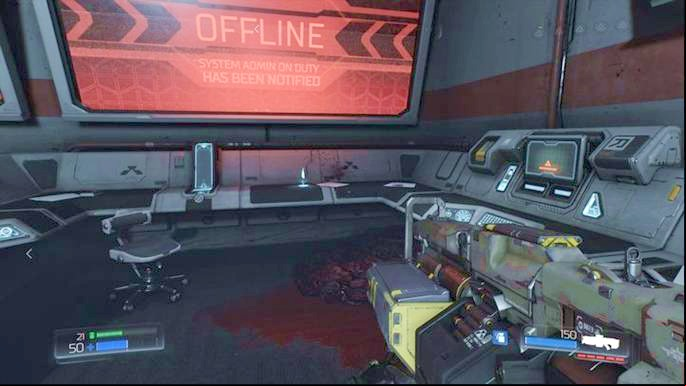 Slightly further there will be a room with Data Log lying in the corner - Doom: Destroyed Argent Facility Walkthrough - Walkthrough - Doom Game Guide & Walkthrough
