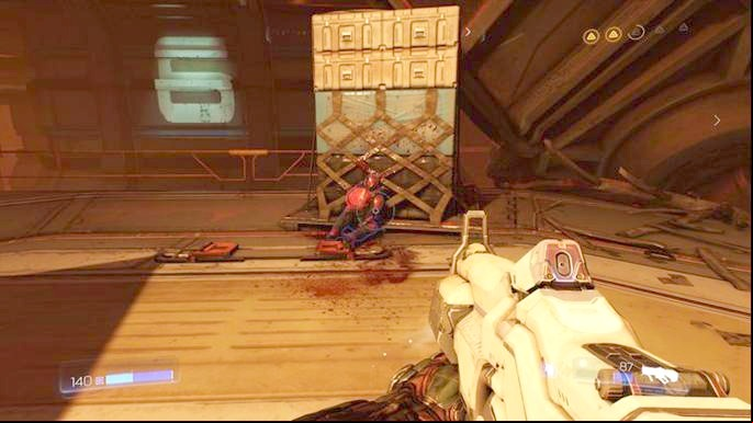 Use the gravity jump once the final opponent dies - Doom: Destroyed Argent Facility Walkthrough - Walkthrough - Doom Game Guide & Walkthrough
