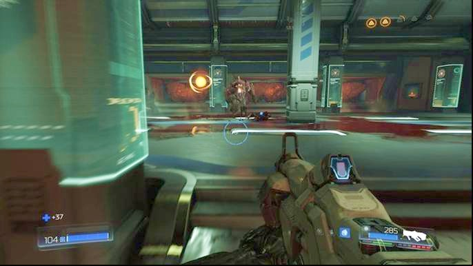 Further road leads upstairs to the right or to the left from the secret - Doom: Lazarus Labs Walkthrough - Walkthrough - Doom Game Guide & Walkthrough