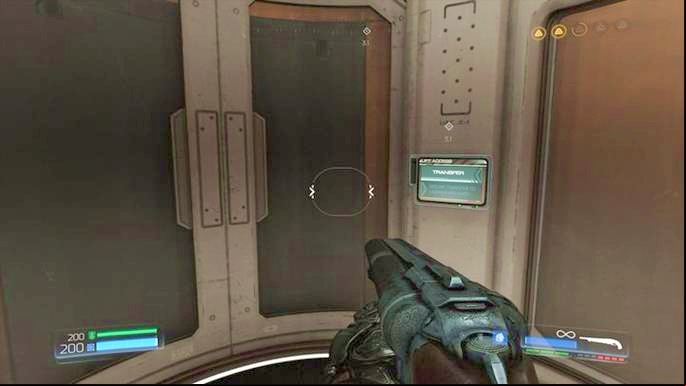 Open the door on the other end after collecting all items and killing demons - Doom: Lazarus Labs Walkthrough - Walkthrough - Doom Game Guide & Walkthrough
