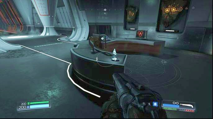 Go forth and you will reach a place with Data Log and with computer that unlocks age to a hidden room - Doom: Lazarus Labs Walkthrough - Walkthrough - Doom Game Guide & Walkthrough
