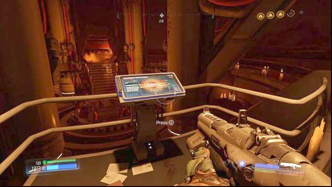 Go back up after obtaining both secrets and use the located there - Doom: Lazarus Labs Walkthrough - Walkthrough - Doom Game Guide & Walkthrough