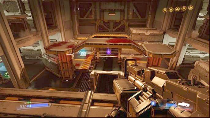 Enter the narrow corridor in the middle once the challenge is completed - Doom: Lazarus Labs Walkthrough - Walkthrough - Doom Game Guide & Walkthrough