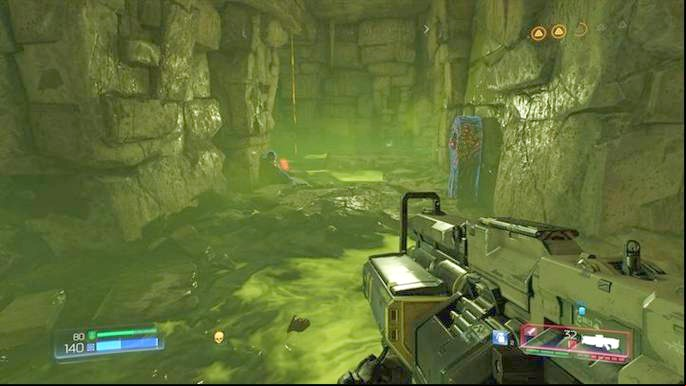 Instead of that, go to the left, to the chamber with green substance - Doom: Titans Realm Walkthrough - Walkthrough - Doom Game Guide & Walkthrough