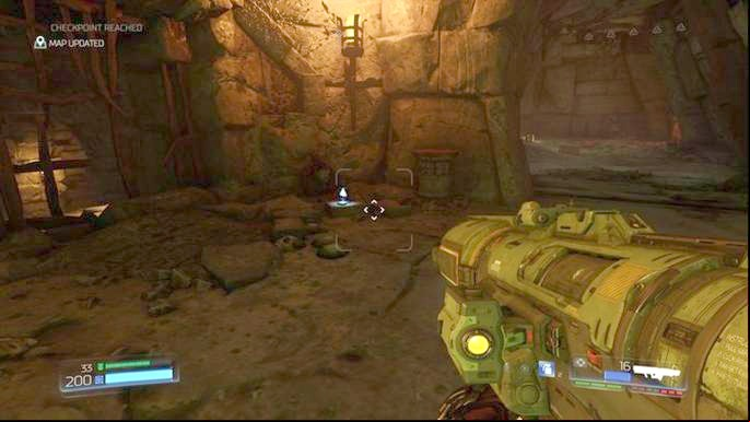 Pick up the first Data Log on the other side and then kill the demons that will appear there - Doom: The Necropolis Walkthrough - Walkthrough - Doom Game Guide & Walkthrough