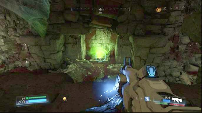 The previously mentioned teleport will take you to a room with yellow door - Doom: The Necropolis Walkthrough - Walkthrough - Doom Game Guide & Walkthrough