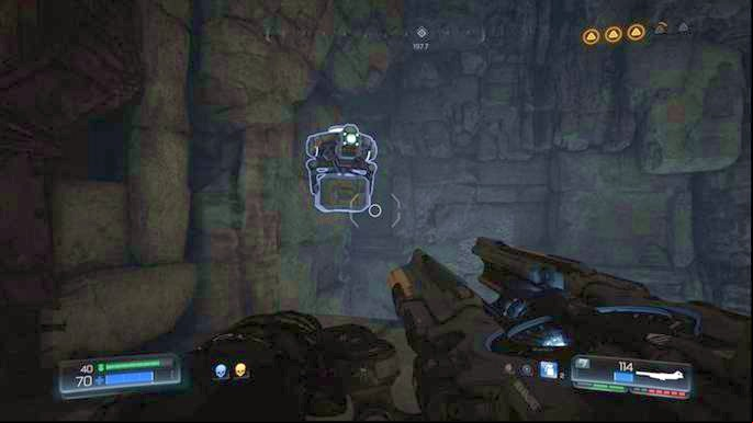 Slightly further there will be a Combat Assault Drone waiting for you - Doom: The Necropolis Walkthrough - Walkthrough - Doom Game Guide & Walkthrough