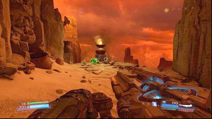 By jumping between the rocks you will reach a place with three paths - Doom: Argent DNur Walkthrough - Walkthrough - Doom Game Guide & Walkthrough