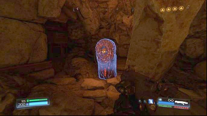 Keep going ahead and on the right side you will have the last red secret switch needed for the challenge - Doom: Argent DNur Walkthrough - Walkthrough - Doom Game Guide & Walkthrough