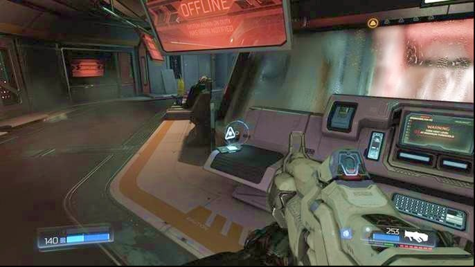 Slightly further you will encounter a few weak enemies - Doom: All secrets in Lazarus Labs - Secrets - Doom Game Guide & Walkthrough