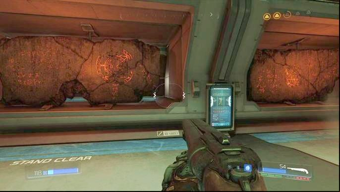 At some point you will reach a gallery with artifacts - Doom: All secrets in Lazarus Labs - Secrets - Doom Game Guide & Walkthrough