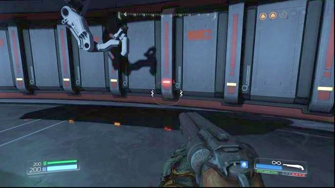 After riding to the Lazarus Archive by using the elevator, climb one floor higher from the right side - Doom: All secrets in Lazarus Labs - Secrets - Doom Game Guide & Walkthrough