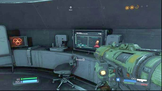 Check one of the computers at the wall after releasing the security locks from Helix Stone - Doom: All secrets in Lazarus Labs - Secrets - Doom Game Guide & Walkthrough