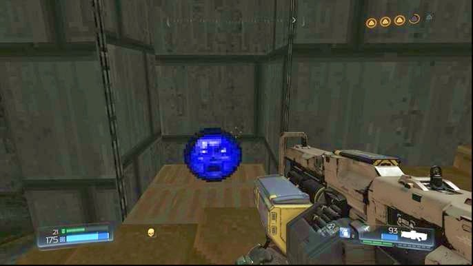 Search the wall on the left before the end of the corridor - Doom: All secrets in Titans Realm= - Secrets - Doom Game Guide & Walkthrough