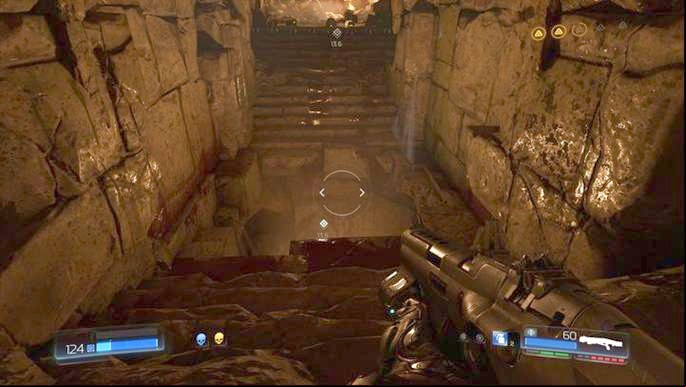Go to the very bottom after the battle with two Barons of Hell and enter the hole that is located there - Doom: All secrets in The Necropolis - Secrets - Doom Game Guide & Walkthrough