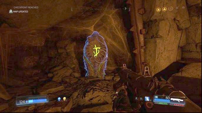 At the bottom you will find a Data the form of an artifact - Doom: All secrets in The Necropolis - Secrets - Doom Game Guide & Walkthrough