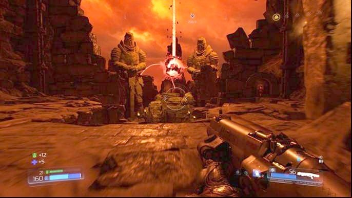 Keep going ahead after the first large battle and jump one floor below at the edge - Doom: All secrets in Argent DNur - Secrets - Doom Game Guide & Walkthrough