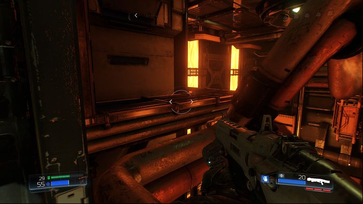 Turn around towards the gap in the sidewalk after obtaining the hand required to be used at one of the terminals - Doom: All secrets in Foundry - Secrets - Doom Game Guide & Walkthrough
