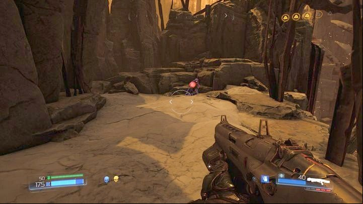 On the right side you will find an Elite Guard and on the left two Data Logs (one in the form of a runic stone) - Doom: Kadingir Sanctum Walkthrough - Walkthrough - Doom Game Guide & Walkthrough