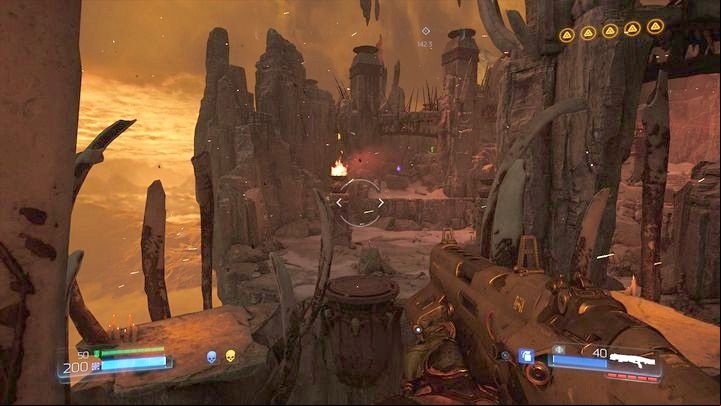 The battle will be hard, mostly due to a few barons that appear in the middle of the fight - Doom: Kadingir Sanctum Walkthrough - Walkthrough - Doom Game Guide & Walkthrough